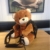 Teddy mit Rucksack aus Leder